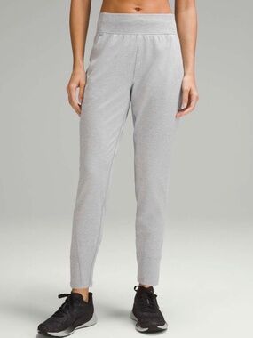 Lululemon Its Rulu Run Fleece High Rise Jogger Full Length Heathered Grey Size 4